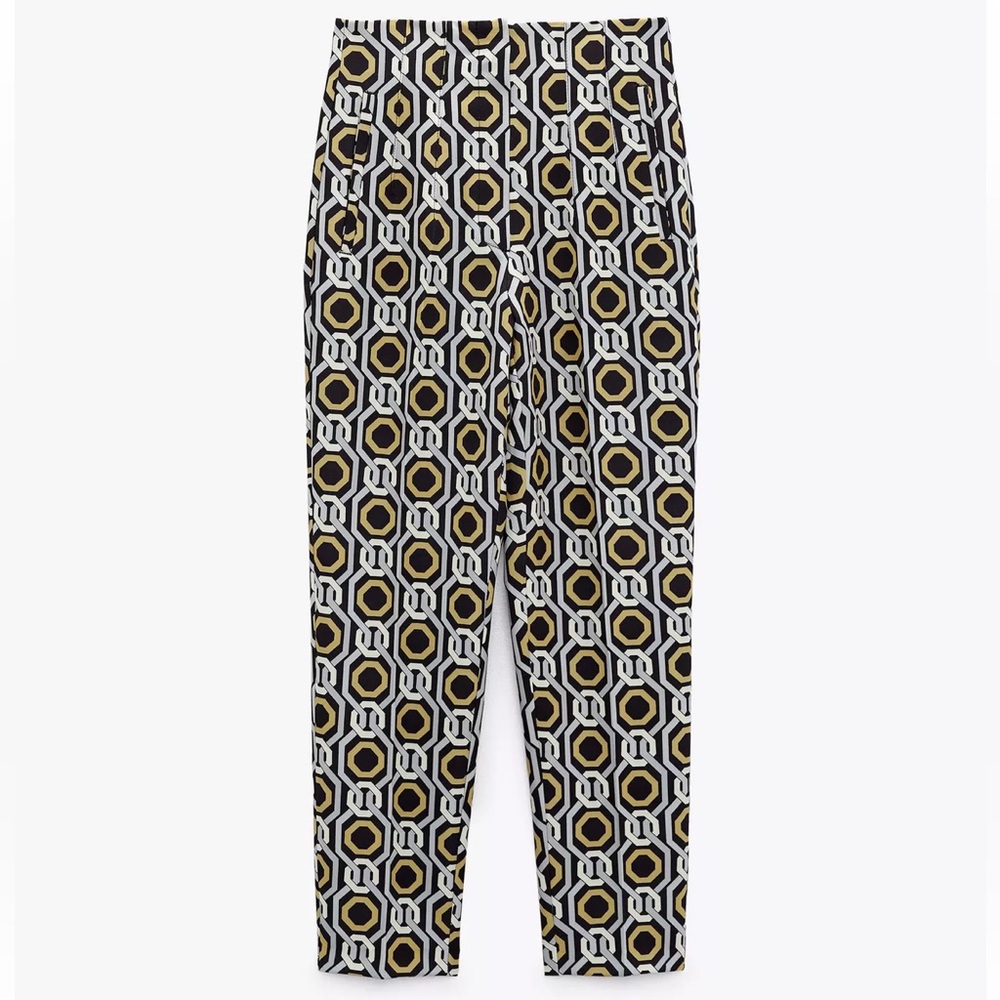 Zara Geometric Print High Rise Pants